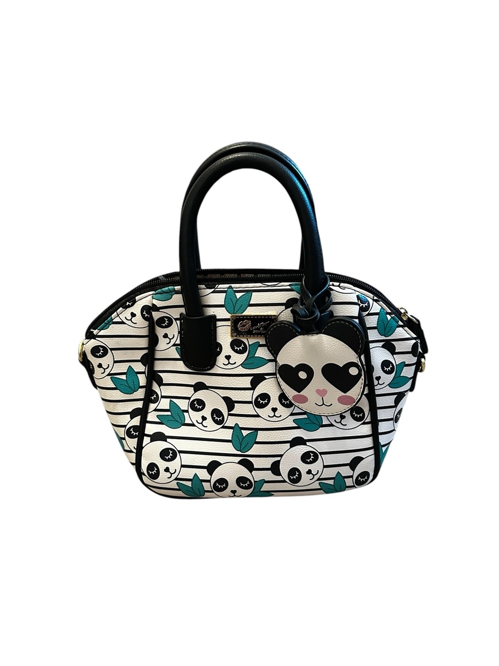 Betsey Johnson Luv Betsey Panda Bag Bag Charm Faux Leather Double Handle